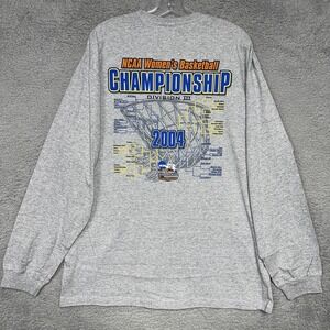 NOS Gear For Sports NYU Shirt Sz L Gray 2004 NCAA Women Championship Long Sleeve